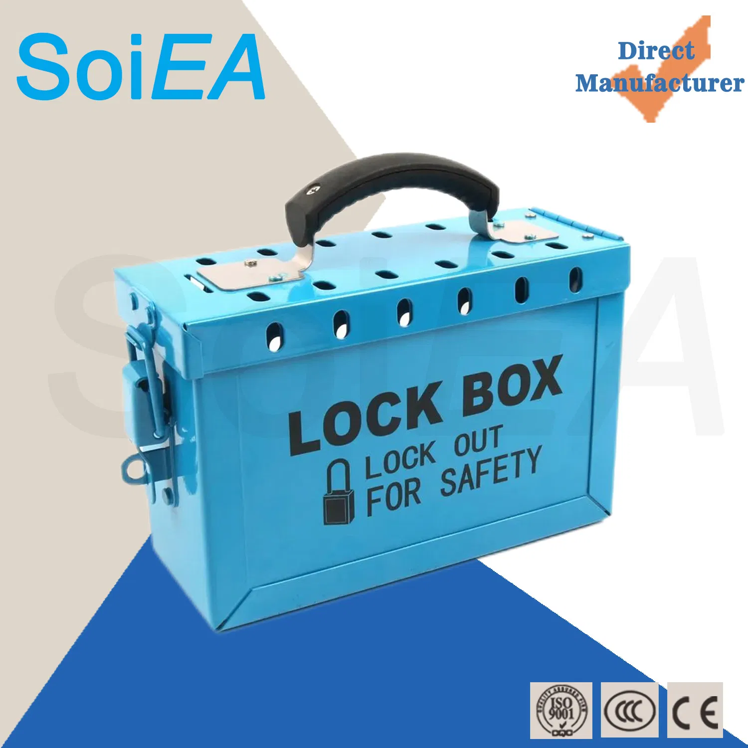 Stackable Locking Container with 12 Padlocks for Positioning Lockout Tagout Kit Lock Box for Keys Box with Combination Lock