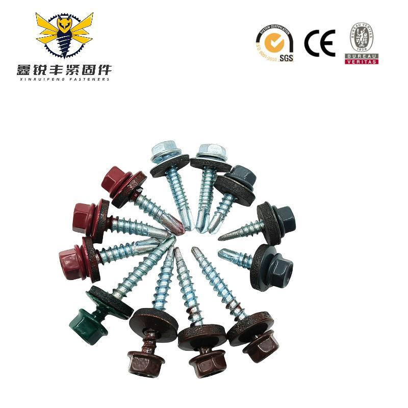 Color Painted Flange Hex Head Self Drilling Screws Roofing Screws for Metal Roof Work