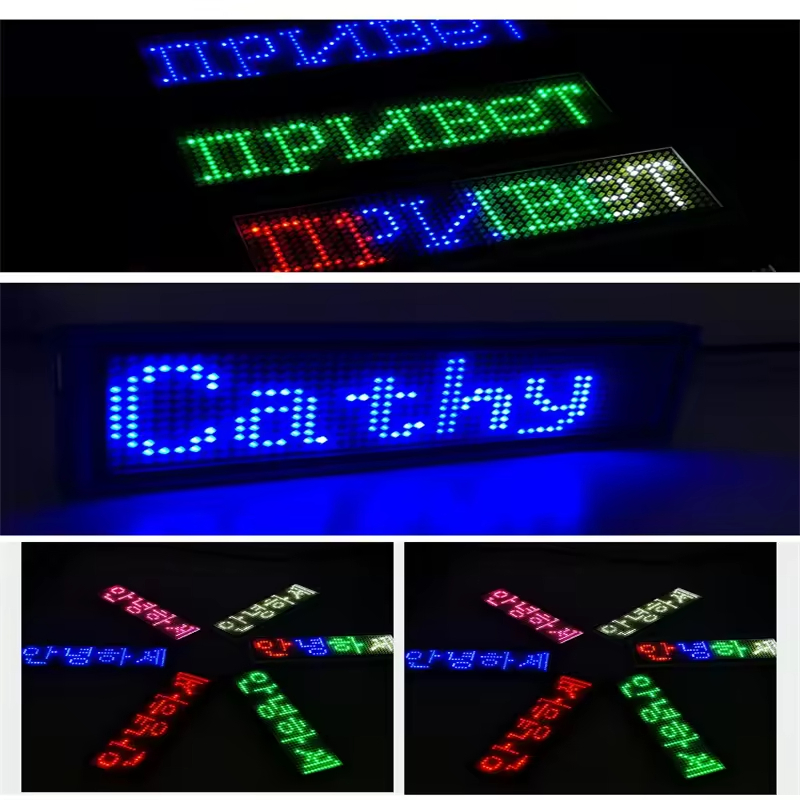 Hot Sale Colorful LED Scrolling Message Display Unisex LED Tag