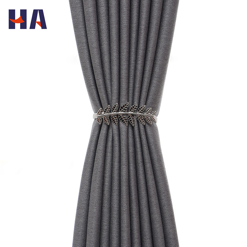 New Design Luxury Leaf Shape Iron Alloy Silver Gold Metal Curtain Clip Tiebacks Tie Back Decorative Curtain Accessories