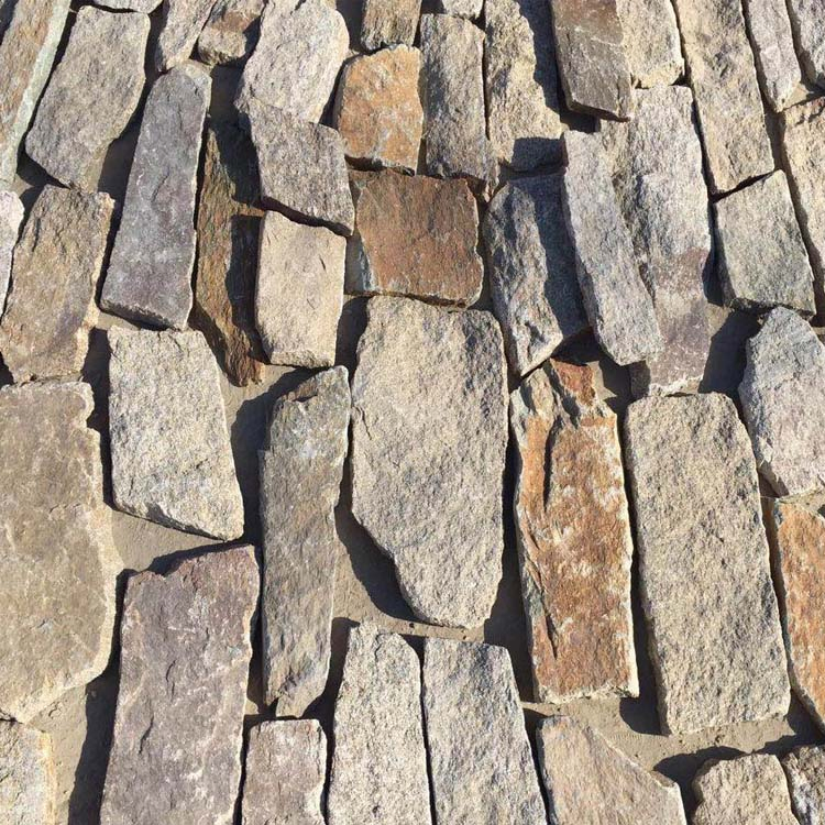 Natural Finish Tiger Yellow Slate Random Size Stone Veneer for Wall Tiles