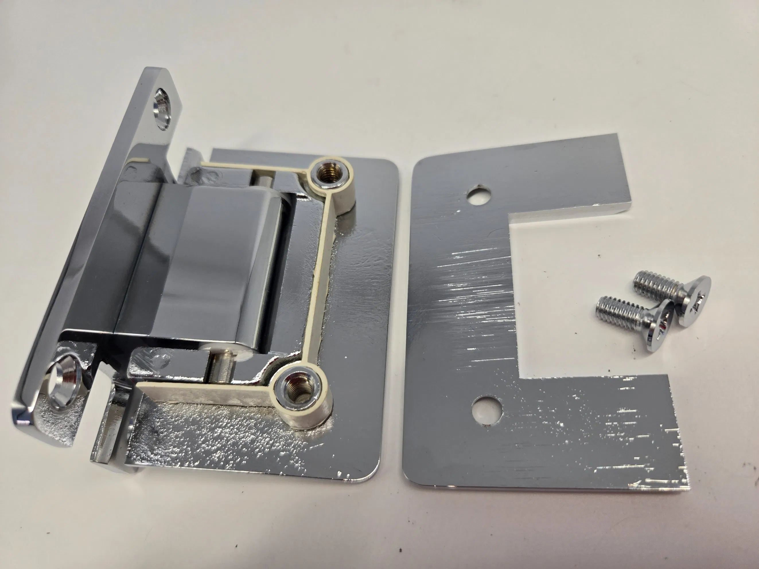 Beveled Standard Solid 90 Degree Wall to Glass Shower Door Hinge