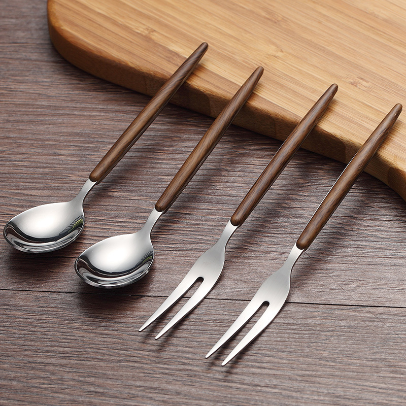 304 Stainless Steel Set Home Dessert Spoon Fork Western Food Cutlery