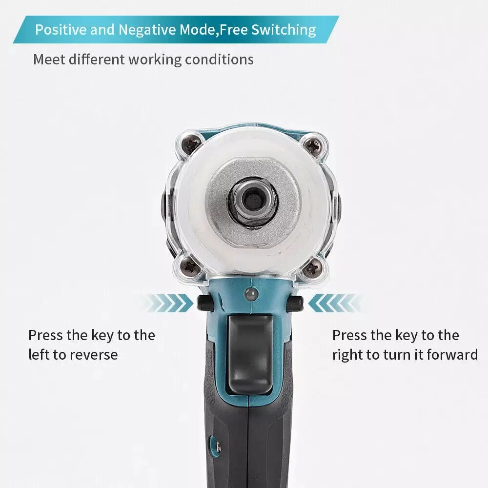 21V Electric Torque 1/2 Impact Cordless Power Wrenches Heavy Duty