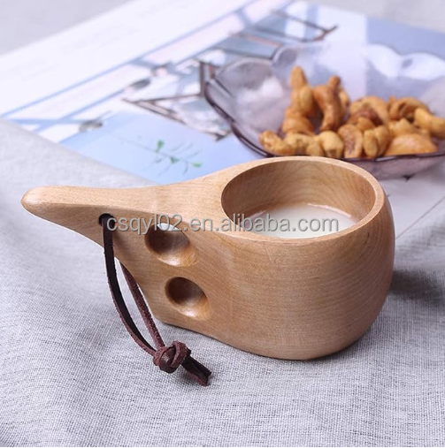 Wooden Cup Camping Nordic Style Wood Mug Drinking Cup for Coffee