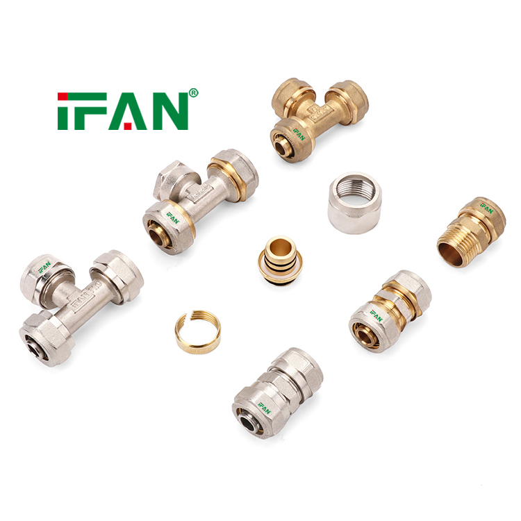 Ifan Professional Brass Plumbing Manufacturing Brass Compression Fitting Stable Mechanical Lock Connector Brass Compression Fitting