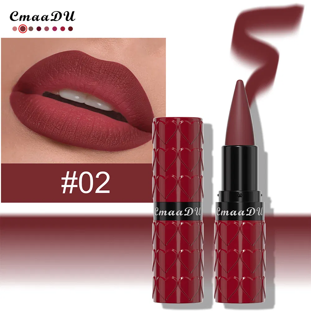 Cmaadu Vibrant 8-Color Heart-Shaped Lipstick Set for All Skin Tones