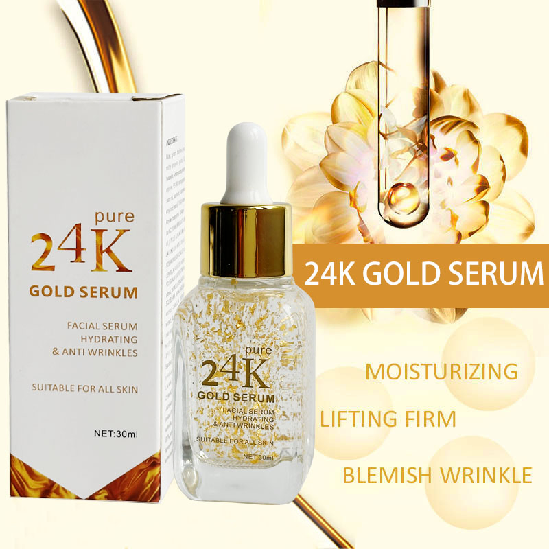 Private Label 24K Gold Face Cream Serum Hyaluronic Acid Collagen Face Cream & Serum Skincare Set Anti-Aging Anti-Wrinkle