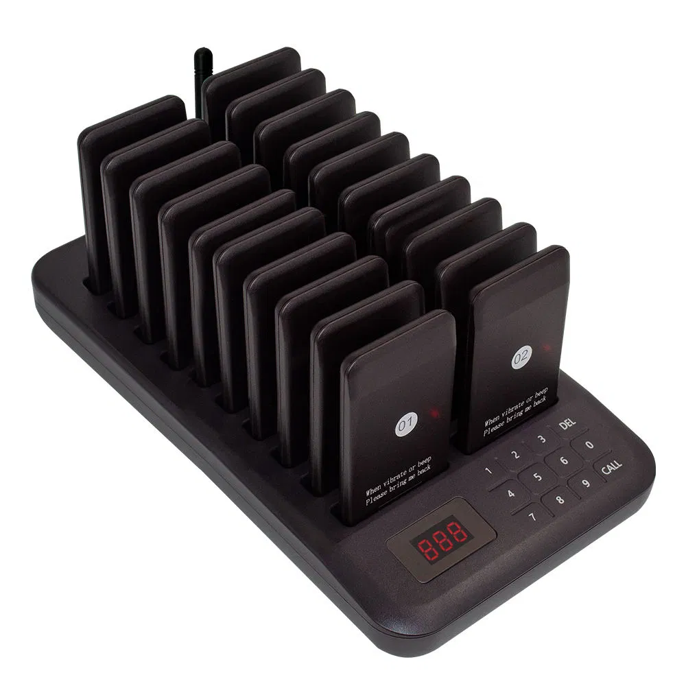 Stock Wireless Restaurant Pager System 20 Buzzers for Coffee & Fast Food Shop