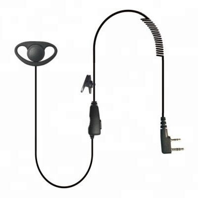 Popular D-Shaped Ear Hanger Earpiece with in-Line Ptt for Two-Way Radios