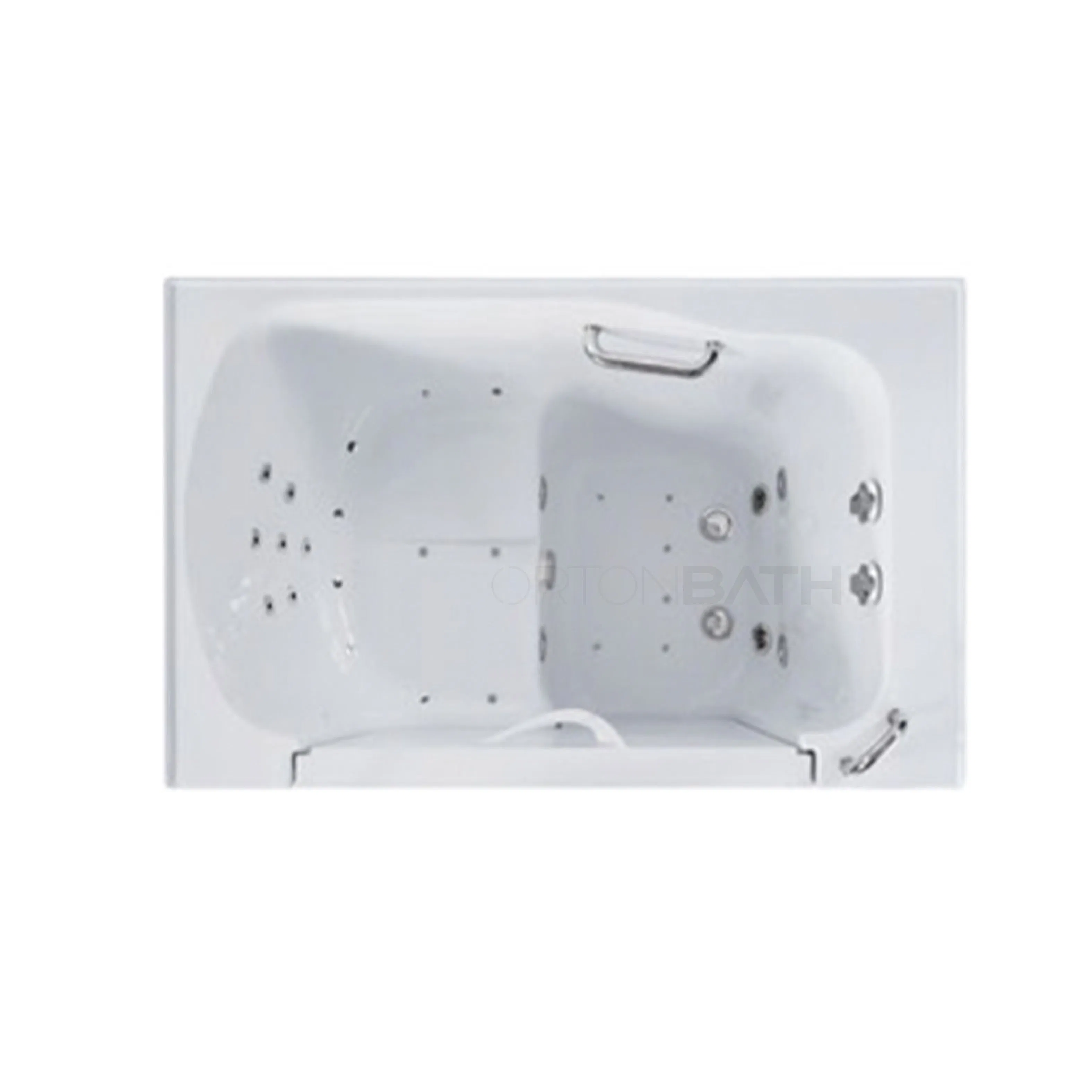 Ortonbath Walk-in Tub Air Jets Whirlpool Massage Jets Hot Tub Quick Fill Handheld Shower Sprayer Aromatherapy Bath Pillow