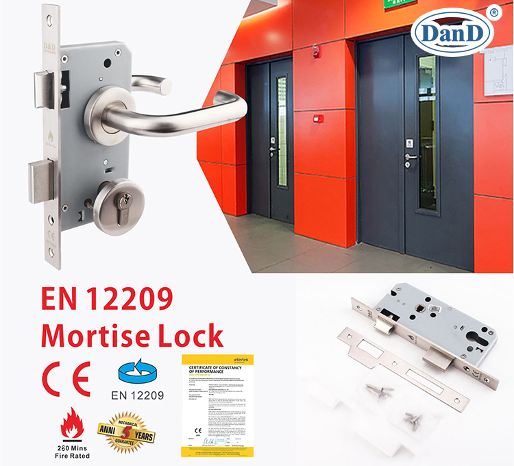 CE Roller Bolt Dead Lock Cylinder Door Locks Mortise Handle Lock Set