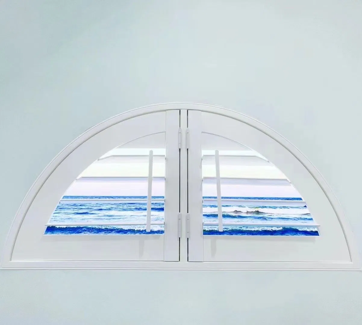 White Horizontal Louver Plantation Shutters