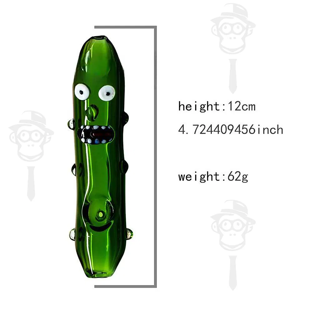 Collectable Pickle Rick Glass Hand Pipe Smoking Spoon Herb Tool