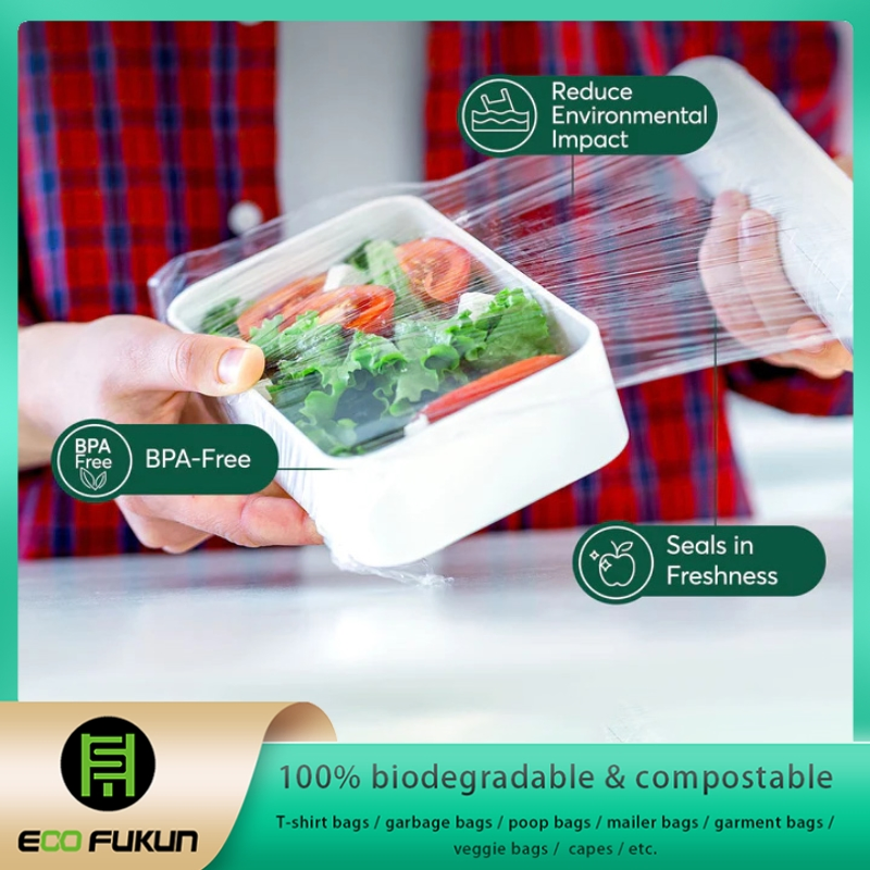 DIN Certificated Fully Compostable Cling Wrap with Cumtom Box and Slide Cutter