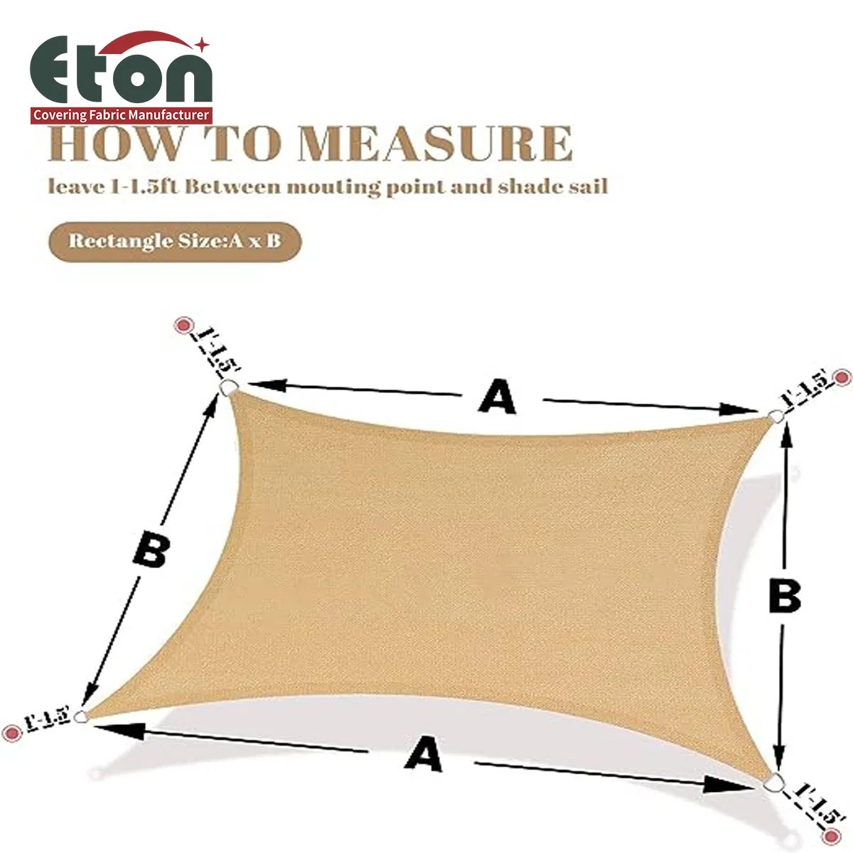 China Top Selling Heavy Duty HDPE UV Resistant Waterproof Sun Shade Shelter for Outdoor Garden Patio Carport