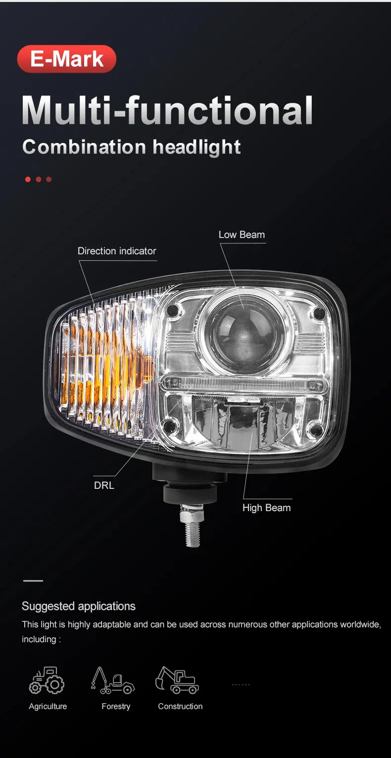 Anti-Freeze Heated LED Snow Plow Headlight IP67