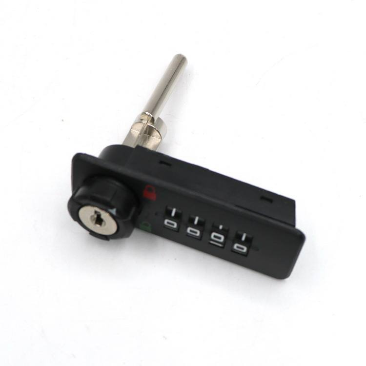 Mechanical Black ABS 4 Dials Password Triple Desk Drawer Combination Lock