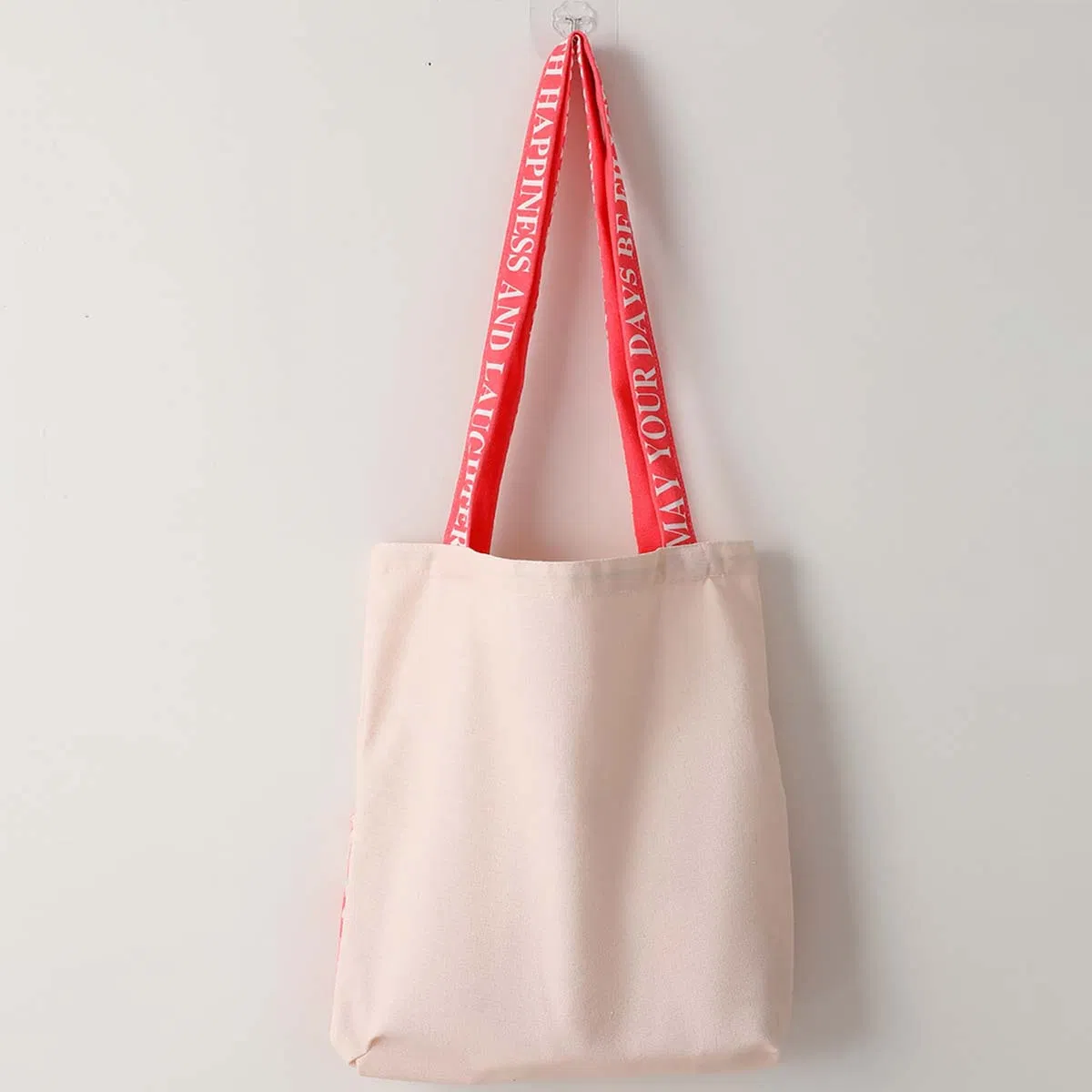 Canvas Bag, Wall-Mounted Storage Bag at The Door, Three Pockets, Can Be Carried and Carried, Multi-Functional Shopping Bag