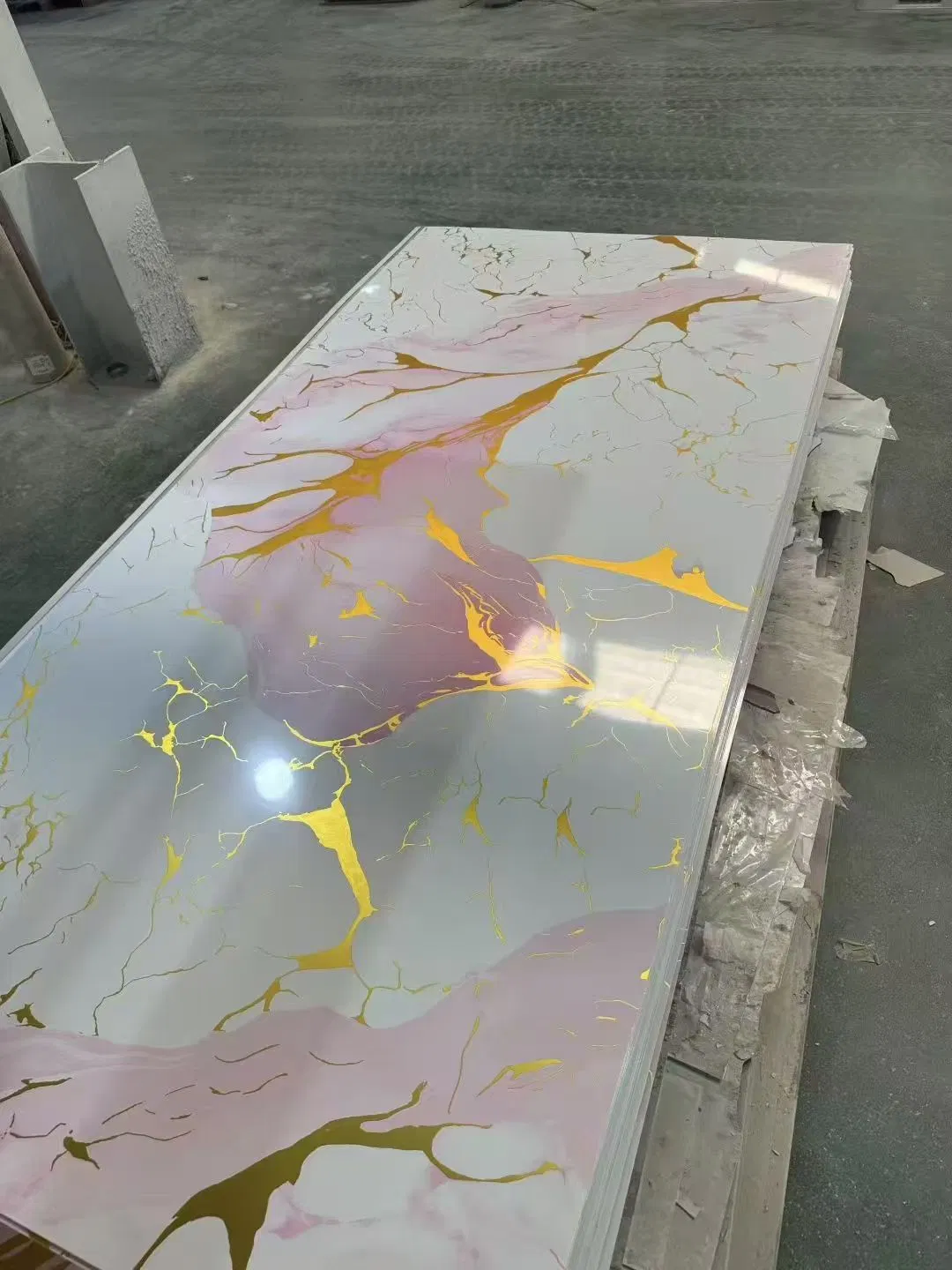 1220*2800/2900/3000mm High Glossy UV PVC Marble 3D Wall Sheet for Interior Decoration