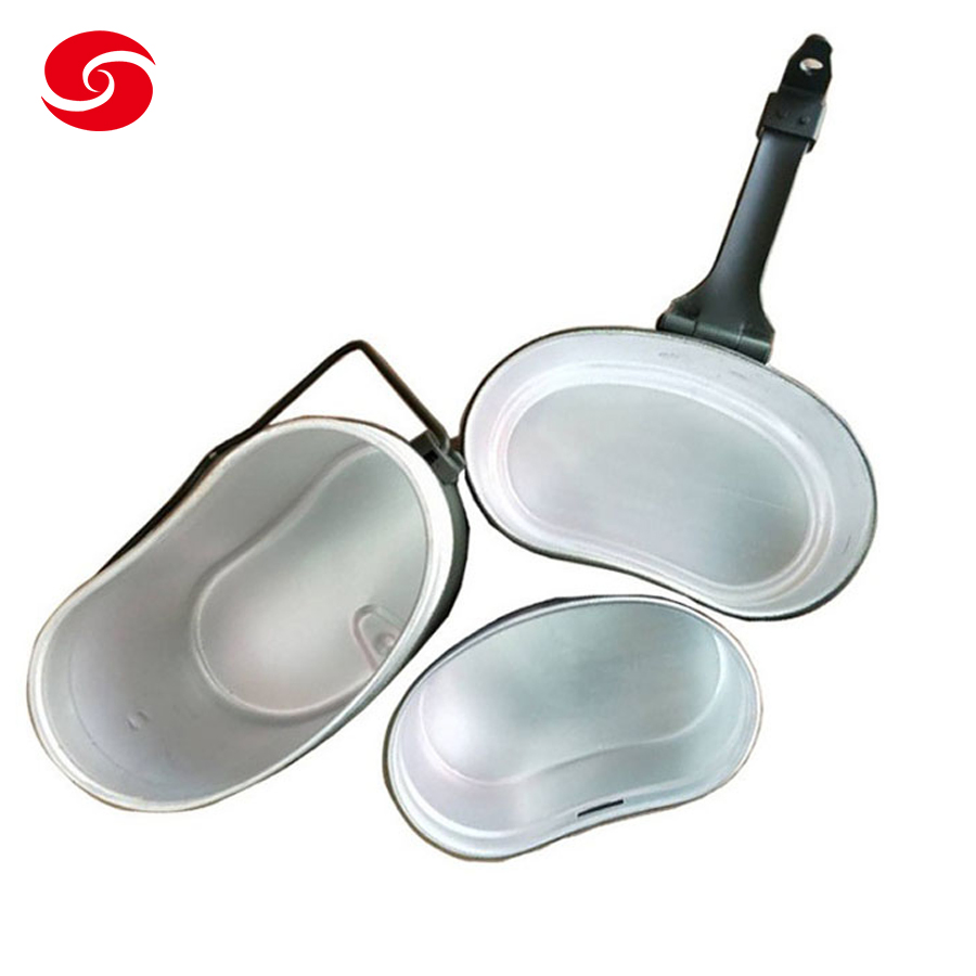 3-Piece Tactical Foldable Camping Tableware Sets with Lunch Boxes Combat Canteen