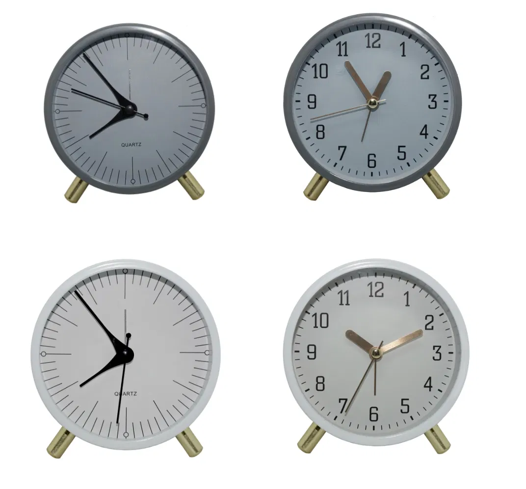 Simple Design Custom Sound Large Number Plastic Round Silent Quartz Clock