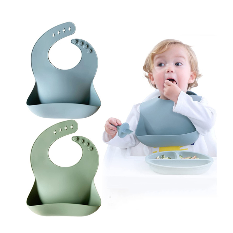 Wholesale Customized Food Grade Waterproof Silicone Cute Baby Bibs