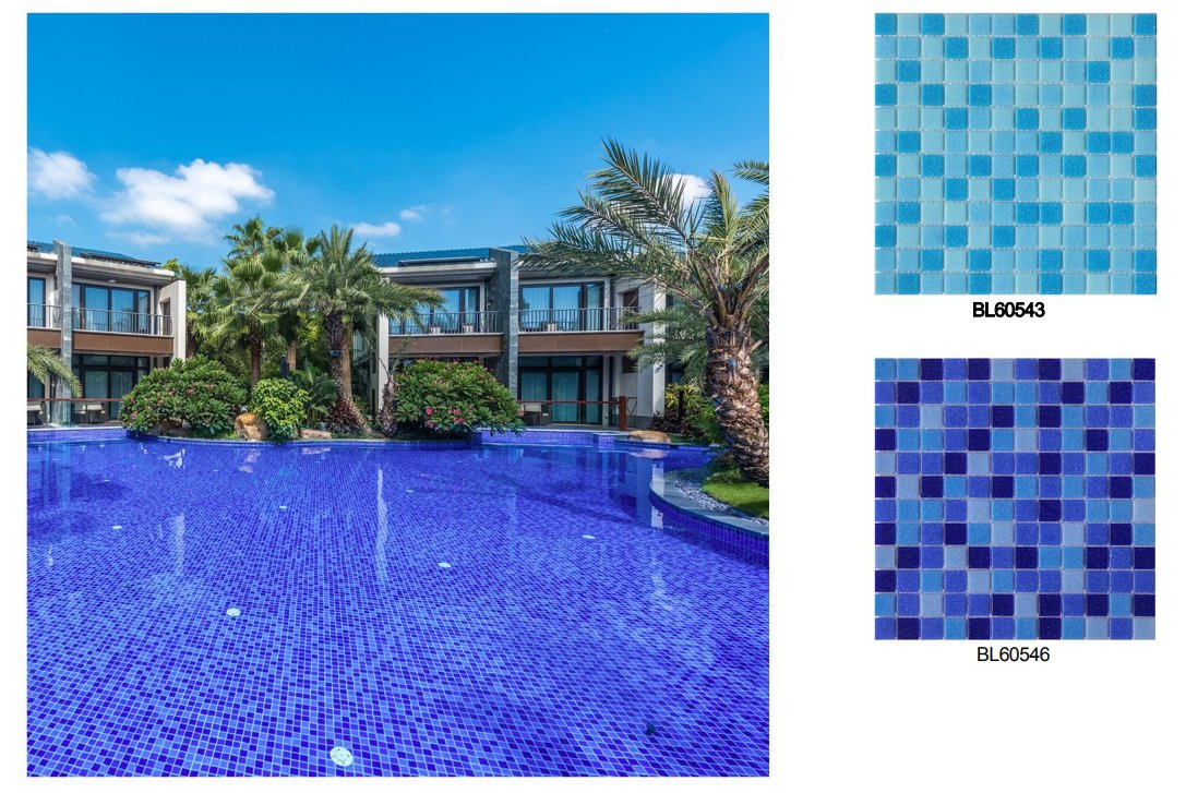 Мозаика для бассейна 300x300 мм, стеклянная