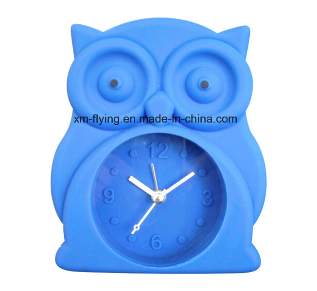 Owl Shape Silicone Home Decoration 3D Number Quartz Table Clocks