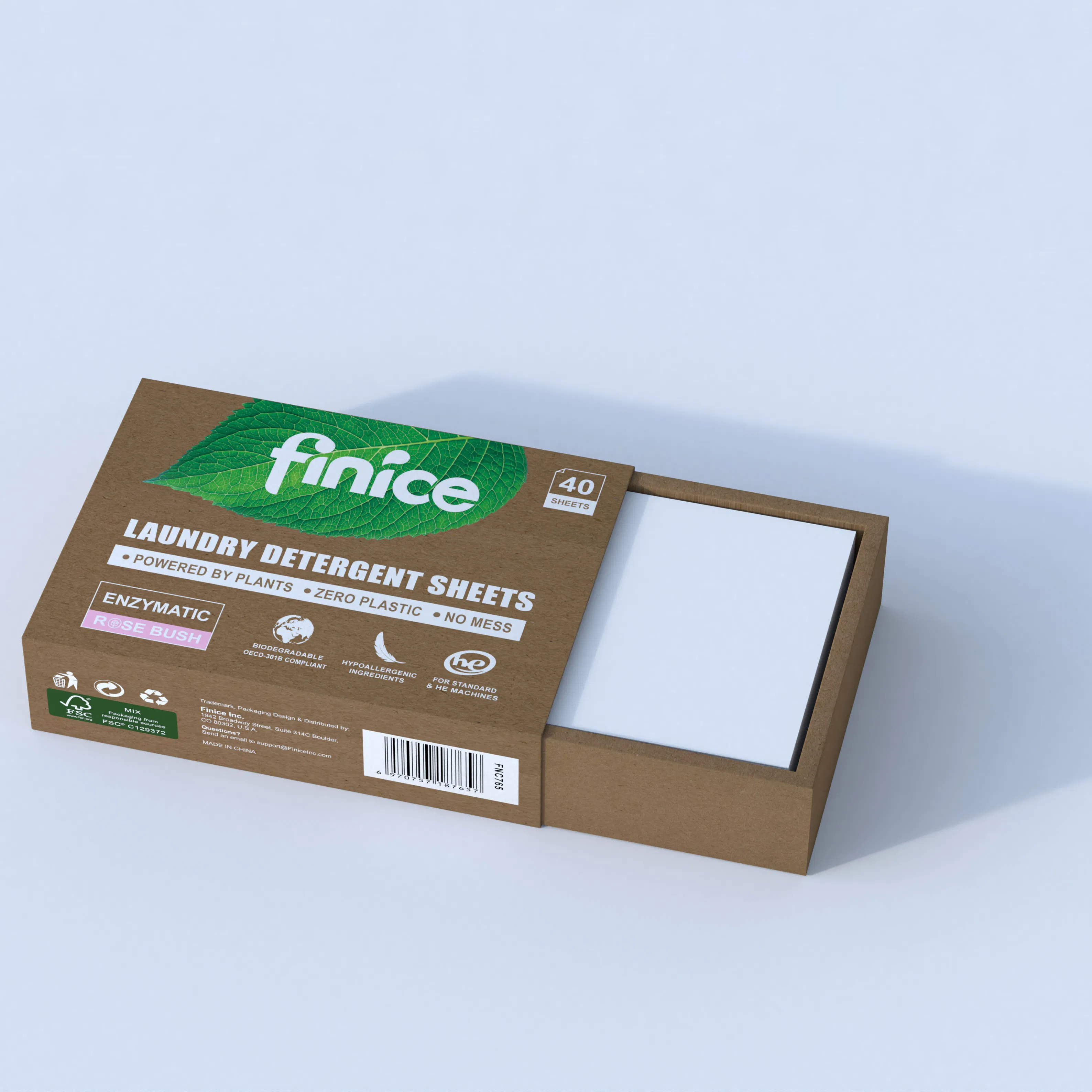 Finice Biodegradable Washing Soap Paper Strip Laundry Detergent Sheet Custom