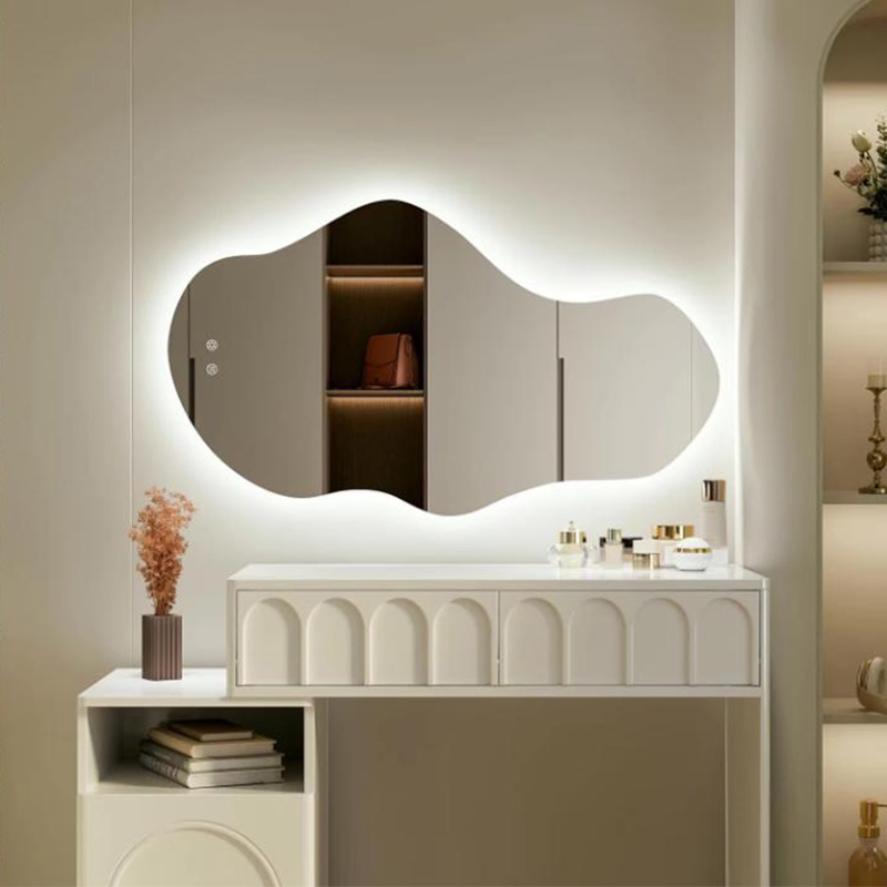 LED Wall Bathroom Convex Glass Smart Magic Vanity Irregular Cloud Mirror