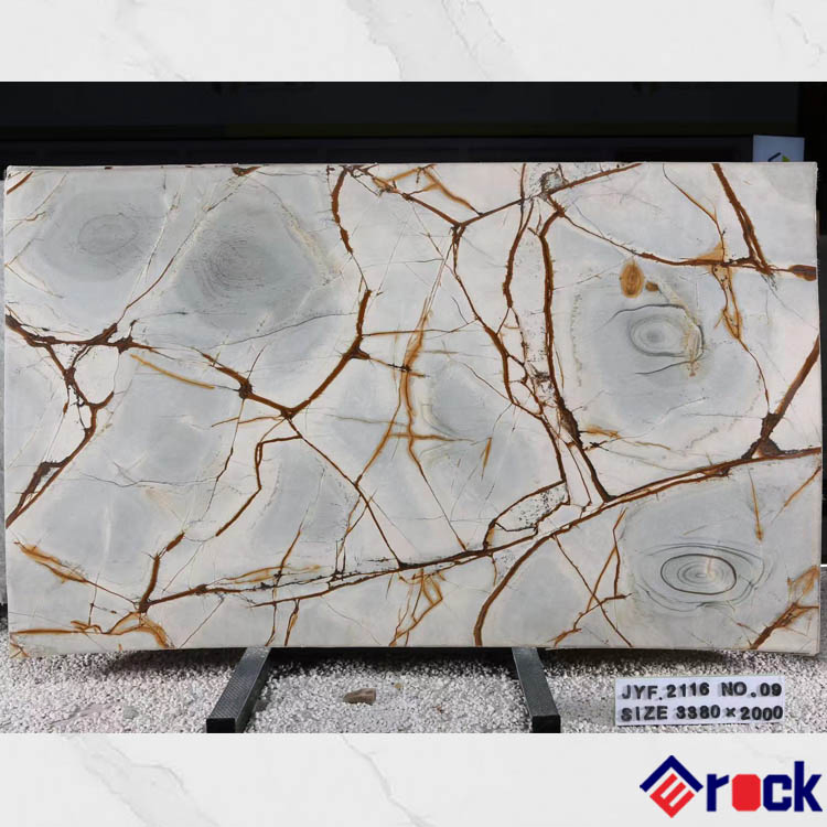 Luxury Tile and Stone Polished Roman Blue Quartzite Slabs for Countertops and Wall Panels