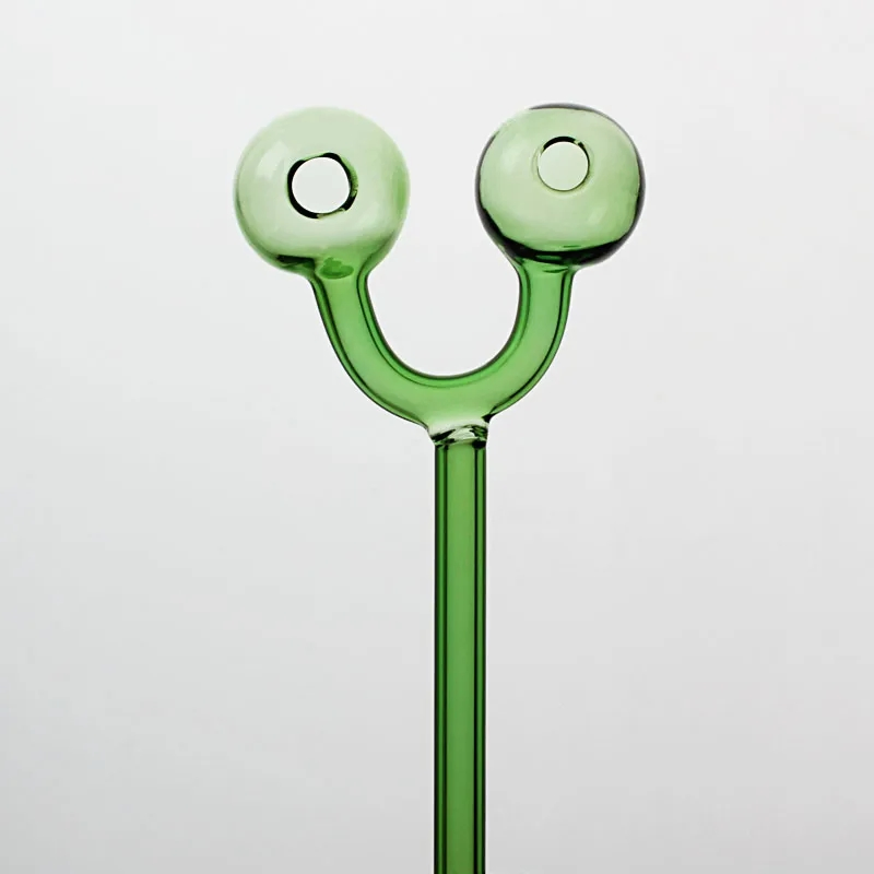 Smoking Pipes Mixed Colorful Pyrex Oil Burner Glass Pipe 14cm Length Mix Colors with Round Head