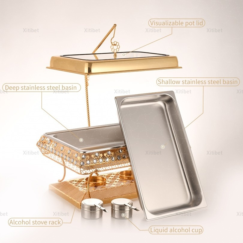 Other Hotel Supplies Chafing Dish Buffet Set Luxury Buffet Food Warmer Gold Chafing Dishes for Catering