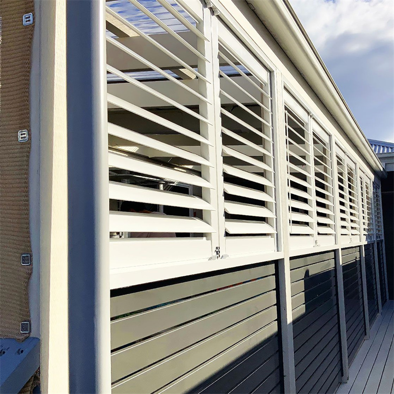 Interior Decorative Room Divider with Beautifully Finished Edges Aluminum Shutter Window