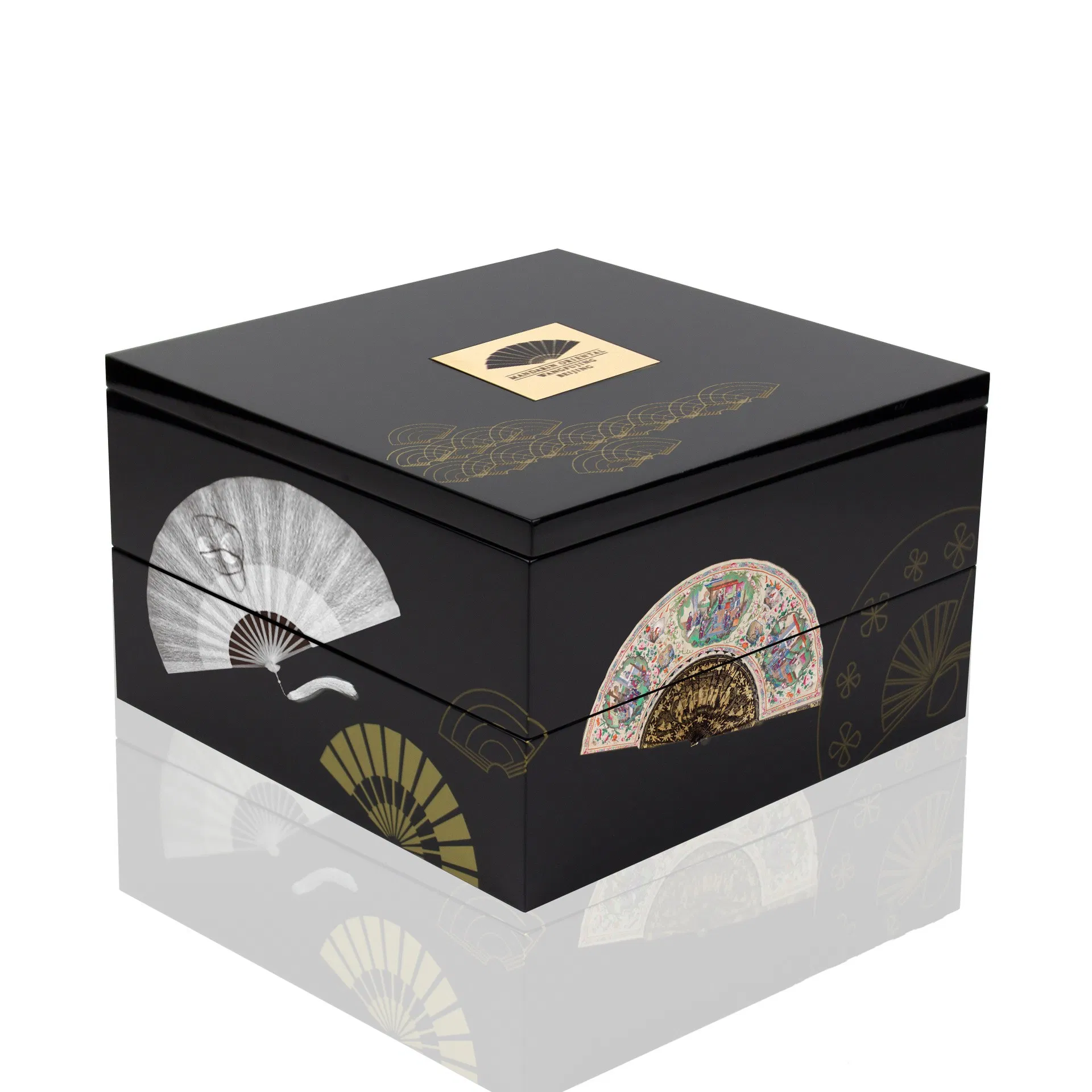Glassy Black Piano Paint Finish Wooden Cigar Collection Humidor