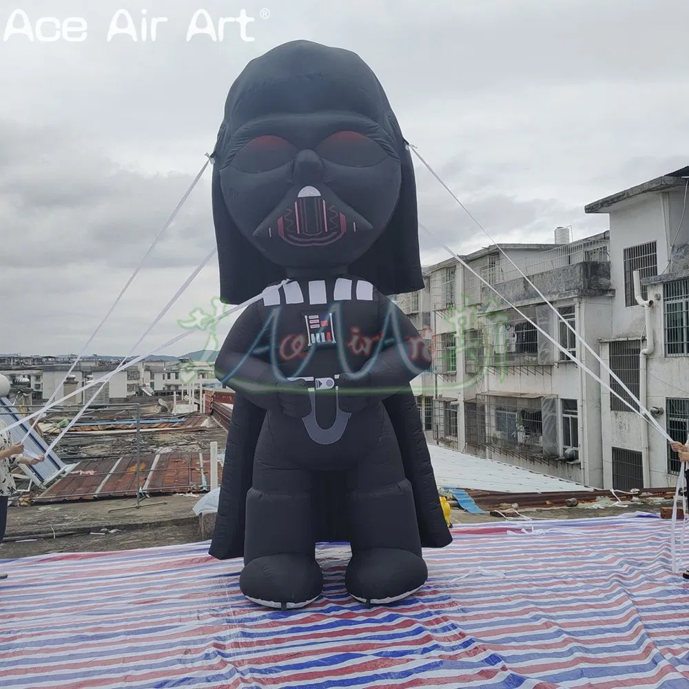 Inflatable Darth Vader Cartoon Black Soldier Character Inflatable Movie Cartoon for Star Wars Film Festival Celebration or Event Decoration