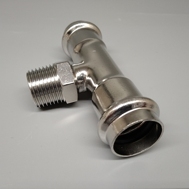 Tee Connectors Low-Pressure Stainless Steel Male Threaded Pipe Fittings