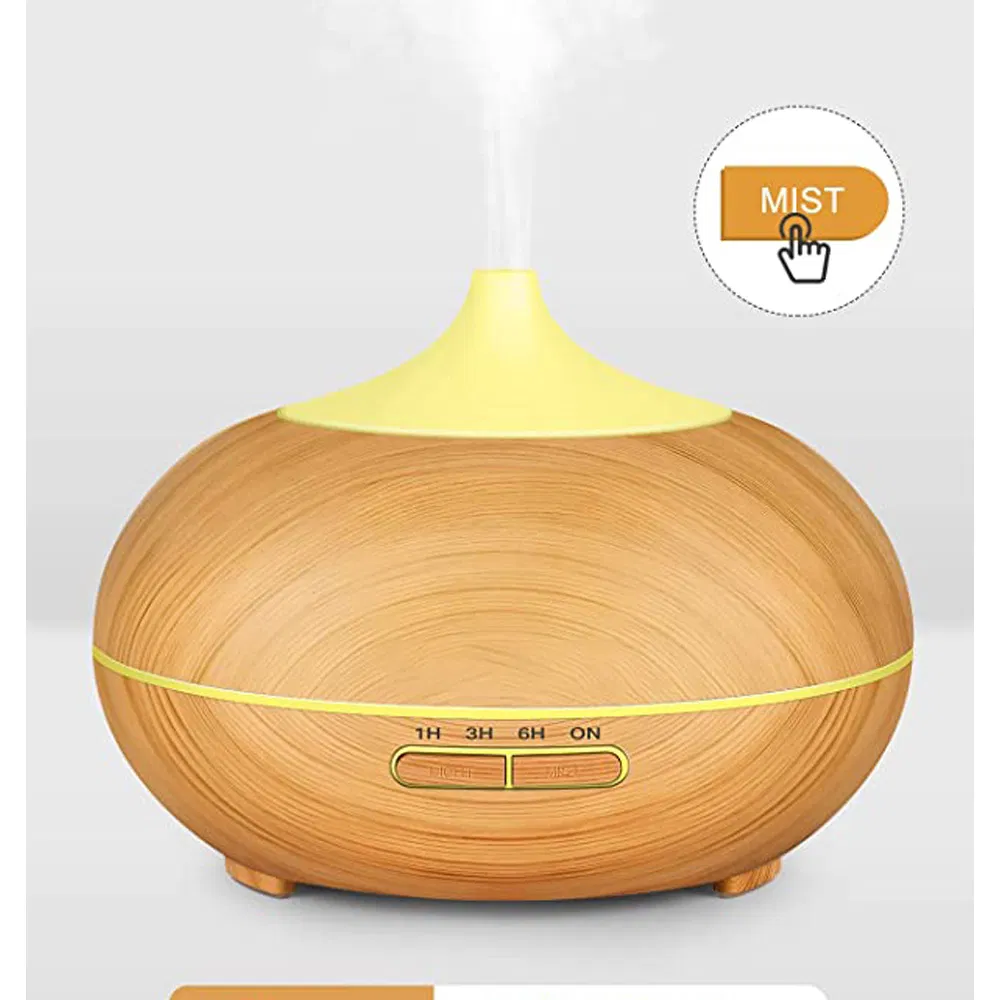 400ml Wood Grain Ultrasonic Cool Mist Humidifier Fragrance Oil Aromatherapy Diffuser