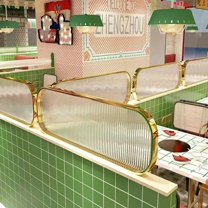 Restaurant Booth Partition Fence Screen Room Stainless Steel Partition