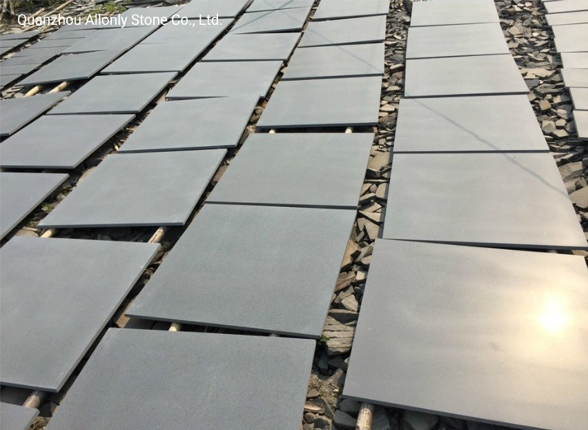 Building Material Wall Cladding Natural Grey Honed Andesite Stone Basalt Floor Tile