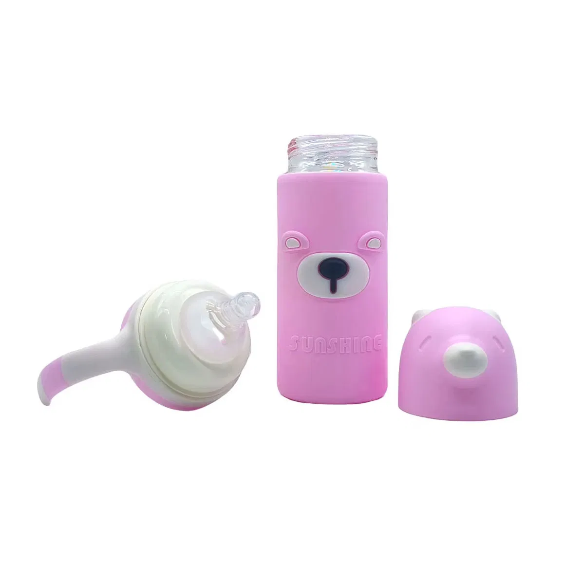 Custom Cartoon Baby Milk Bottle - 240ml Borosilicate Glass Feeding Solution