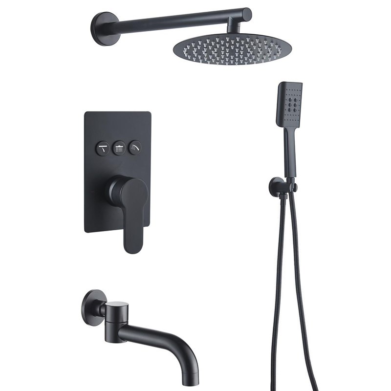 Bathroom in Wall 8'' Rainfall Head Handheld Shower Concealed Shower Faucet Set