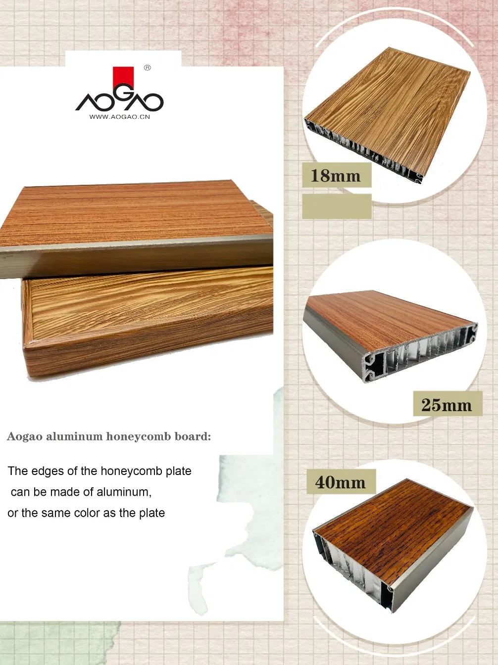 Aogao Composite Metal Aluminum Honeycomb Panel for Toilet Partition