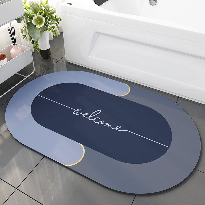Customized Non-Slip Absorbent Doormat Floor Mat Stone Mud Foot Pad Earth Bath Mat with CE
