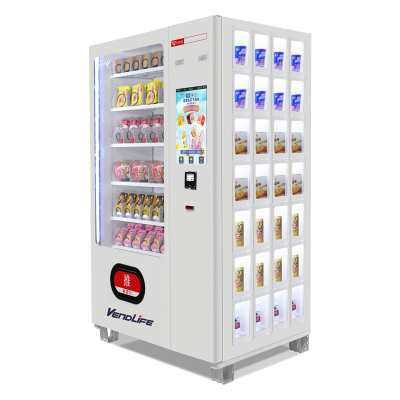 Factory Price Touch Screen Food Beverage Refrigerated Vending Equipment 24 Hours Smart Automatic Snack Cold Drink Combo Vending Machine for Sale Coin Operated