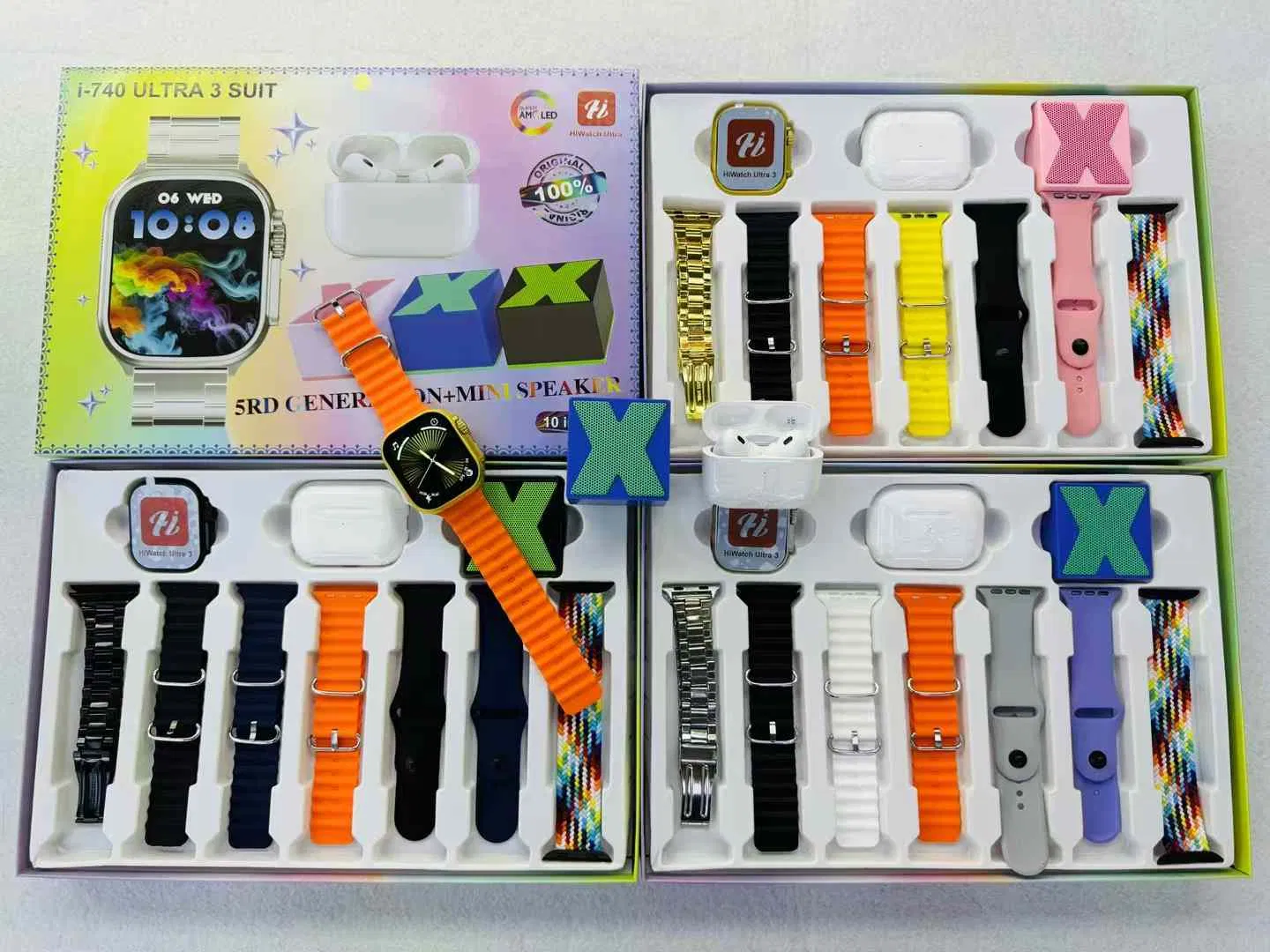 10 in 1 Gift Watches 44mm Wireless Charging Sport Smart Watch for I740 Ultra 3 Suit with Bluetooth Headphone Speaker