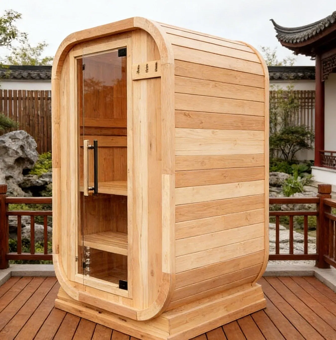 Сауна-бочка деревянная для дома и дачи