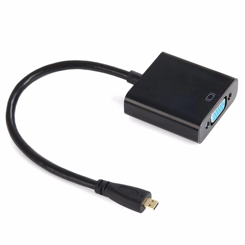 Micro HDMI to VGA Converter Adapter Cable Black