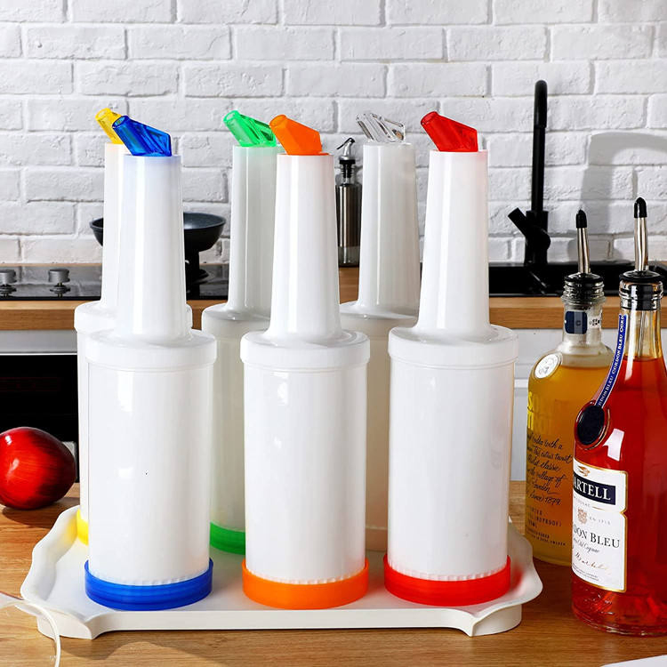 Bar Store Pour Fruit Juice Containers Custom Print Plastic Juice Bottles with Cap for Juice